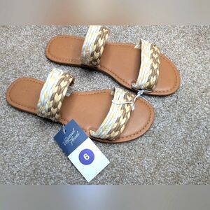Women's Tan and Cream Sandals